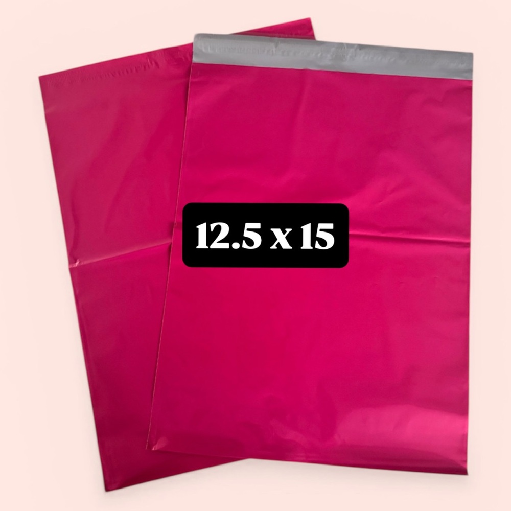(10) 12.5x15 LARGE Dark Pink Poly Mailers